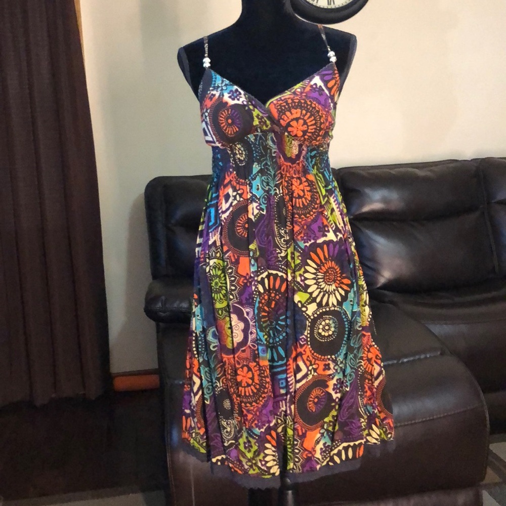 Derek Heart Brown Floral Print dress size XL